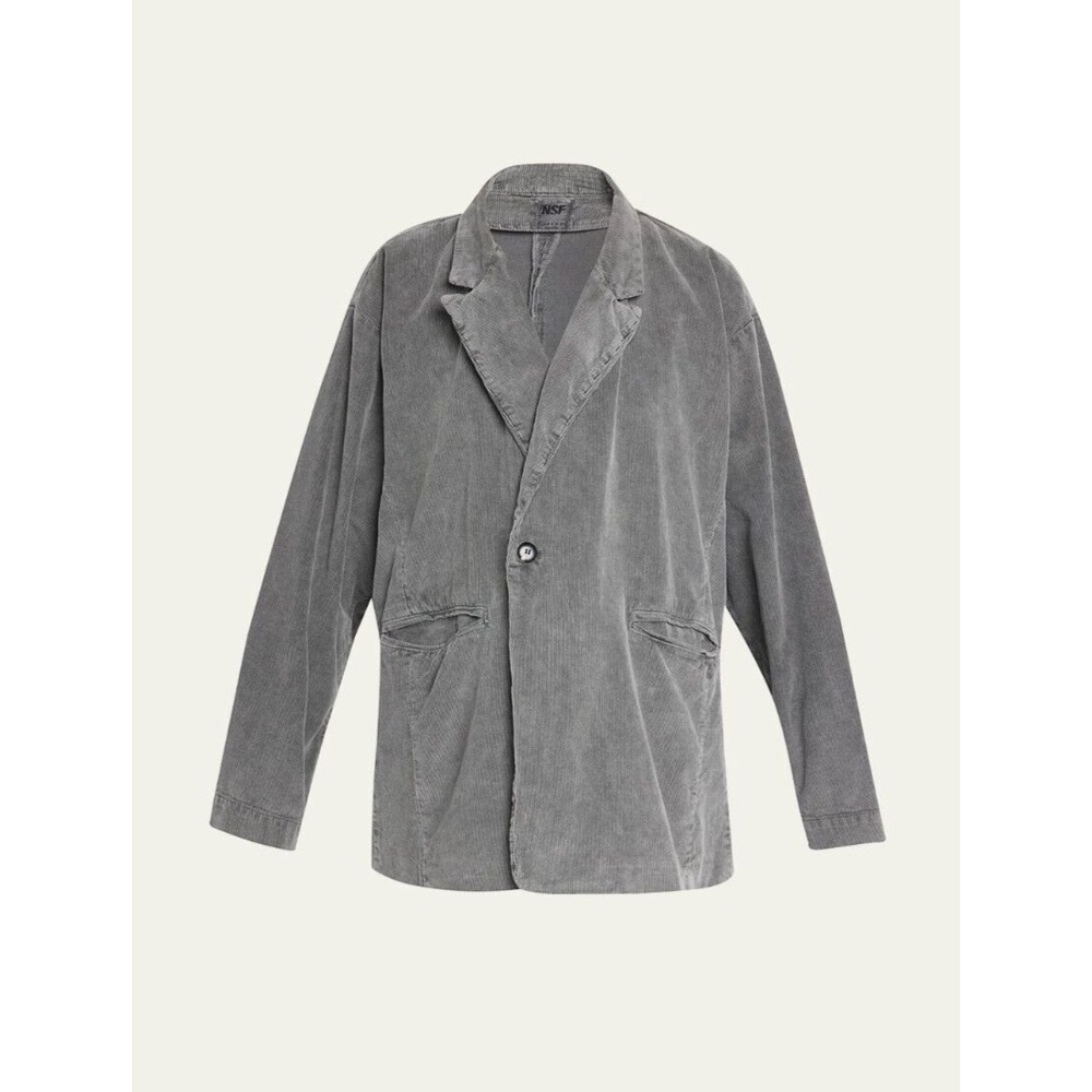 NSF Corduroy Blazer Jacket Women's Small Gray Relaxed Classic Western Casual Y2K - Picture 12 of 14